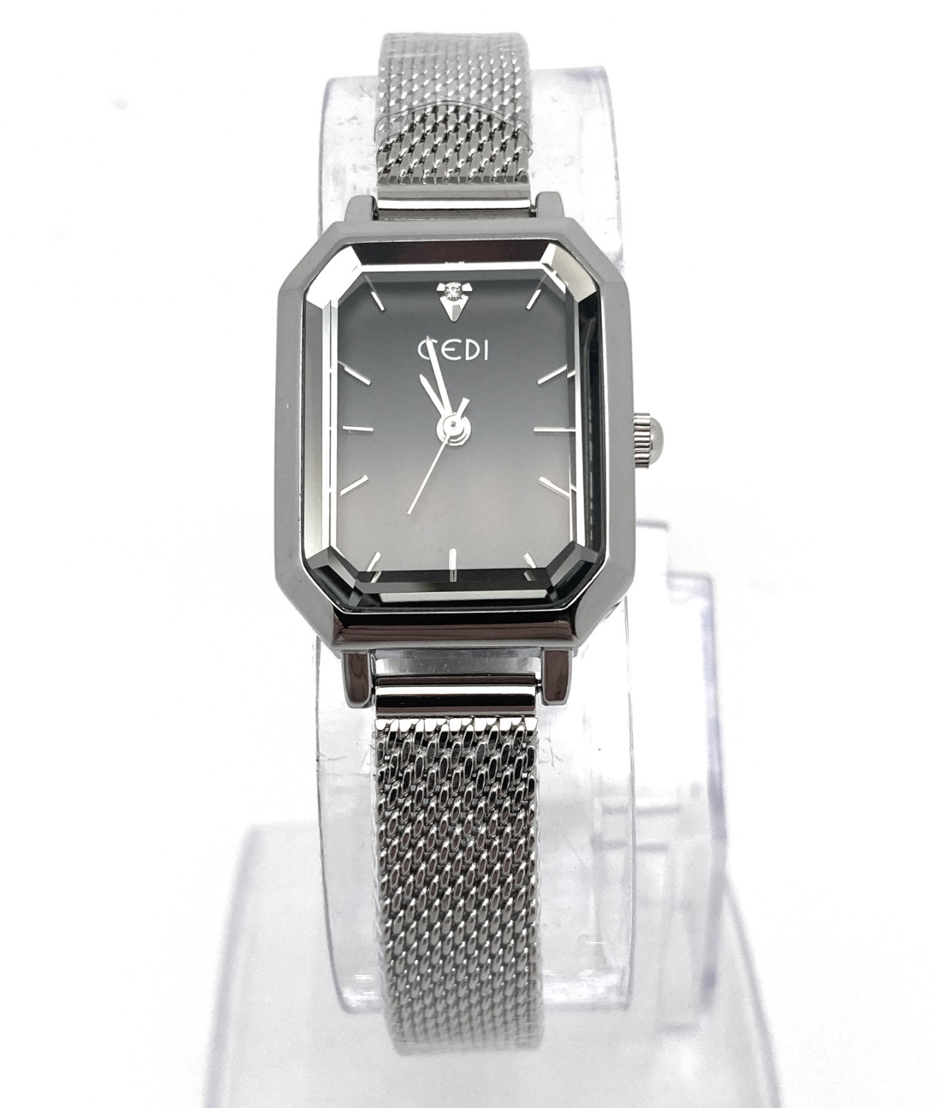GEDI Women’s Watch Black Dial Gun Metal Tone Mesh Bracelet YH-13004