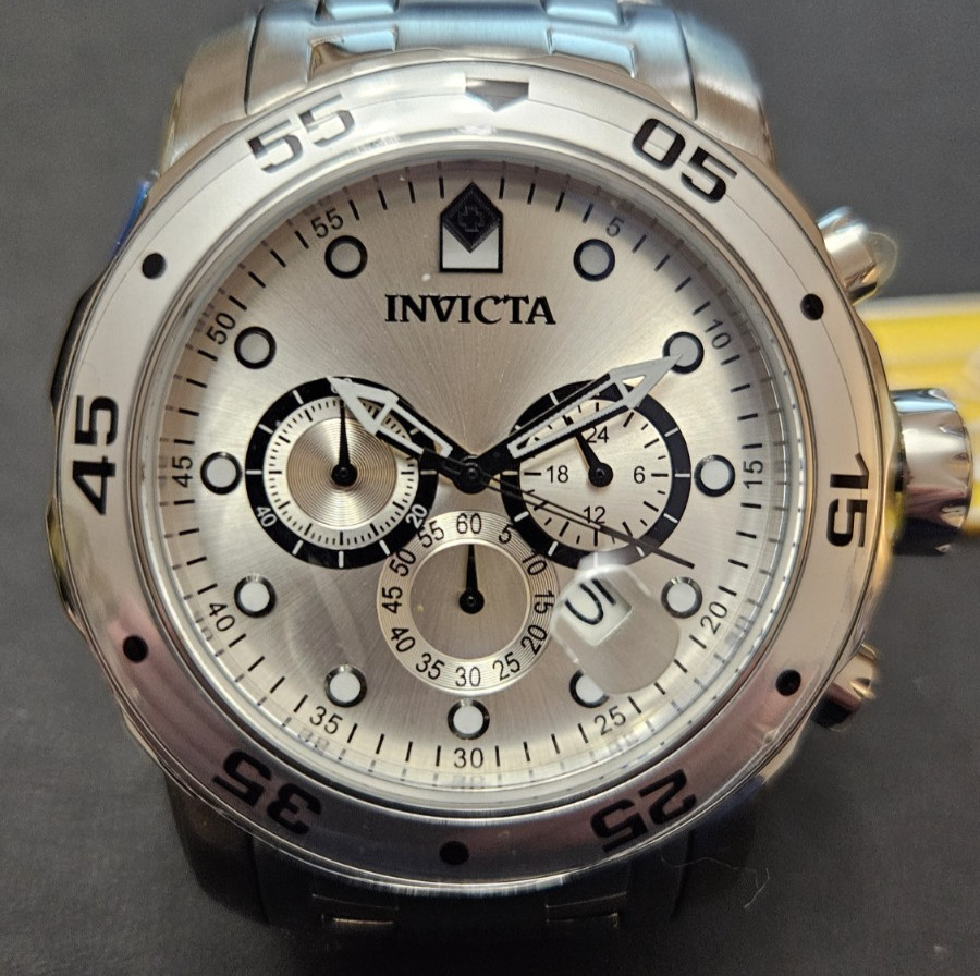 Invicta Pro Diver SCUBA Chronograph Silver Dial Men’s 48mm SS Watch – 0071 NIB