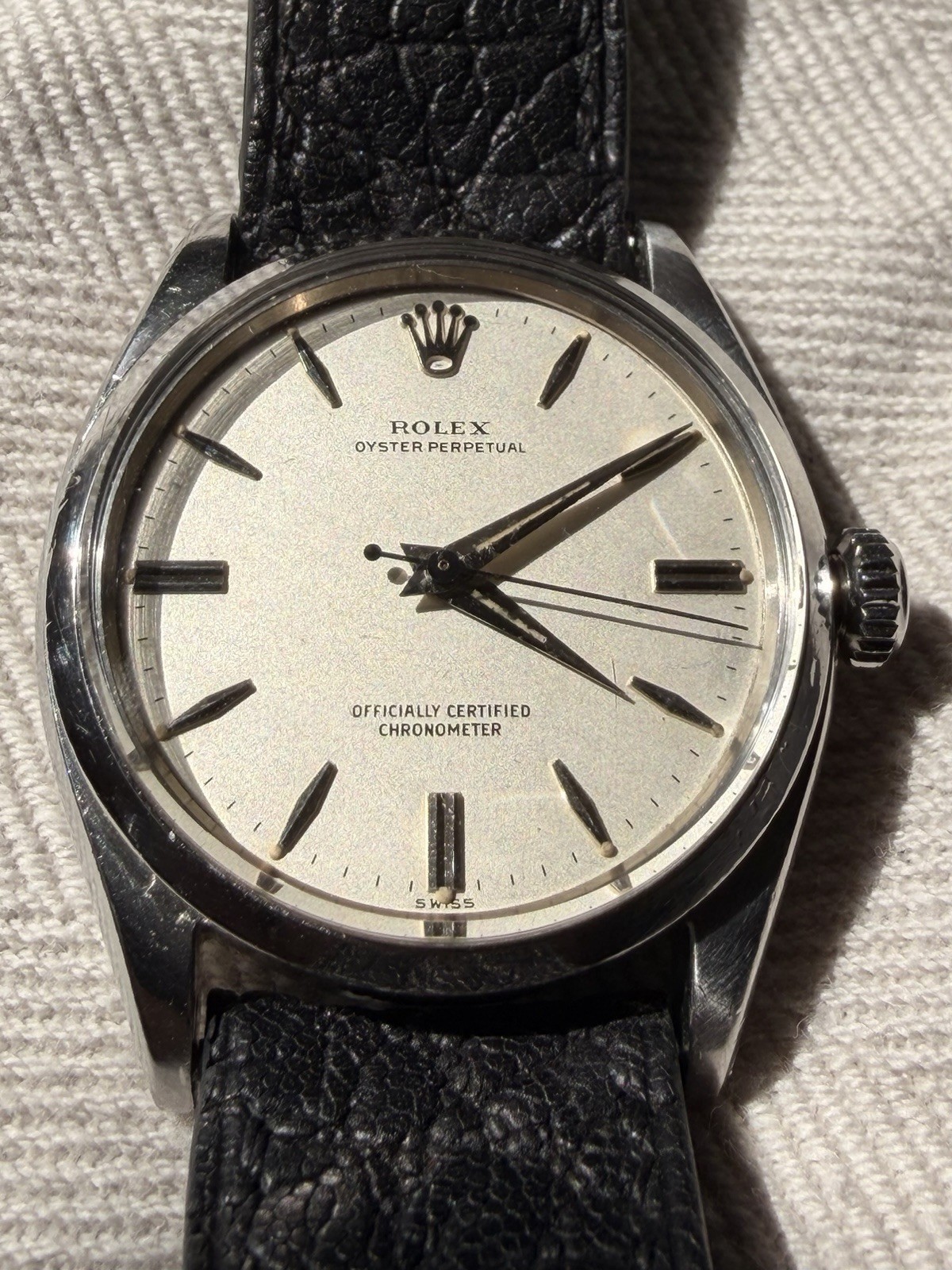 Vintage 1956 Rolex Oyster Perpetual 6564 Shark Tooth Dagger Dial Cal 1030 Servic