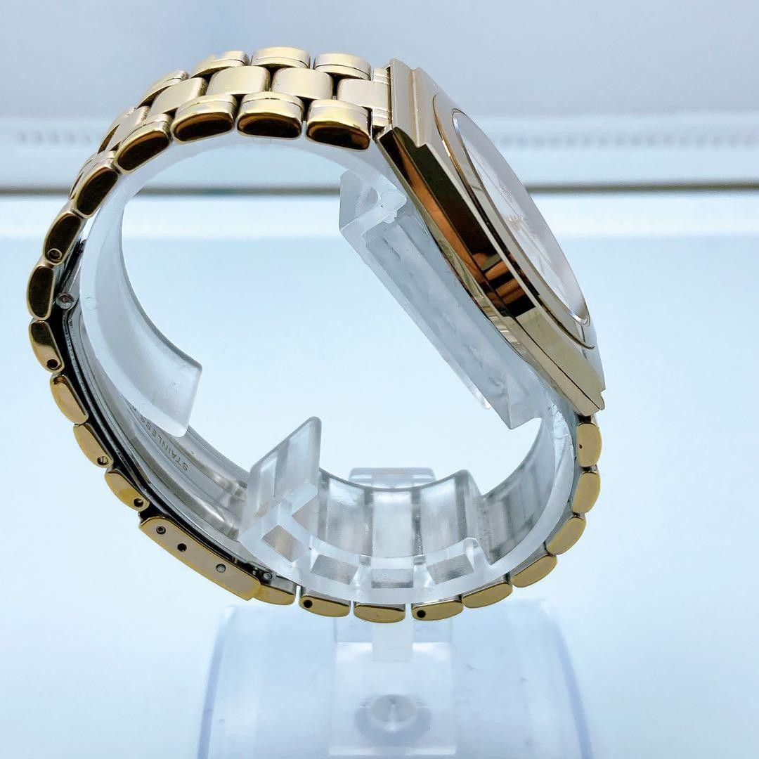 Rado DiaStar 113.9519.3 Quartz White Shell Dial Date Gold Watch Japan