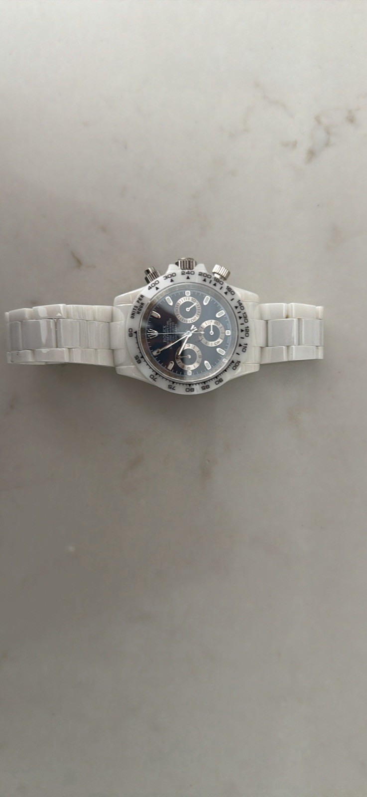 Rolex Daytona White Ceramic Bracelet/Case Black Dial Chronograph Tachymeter