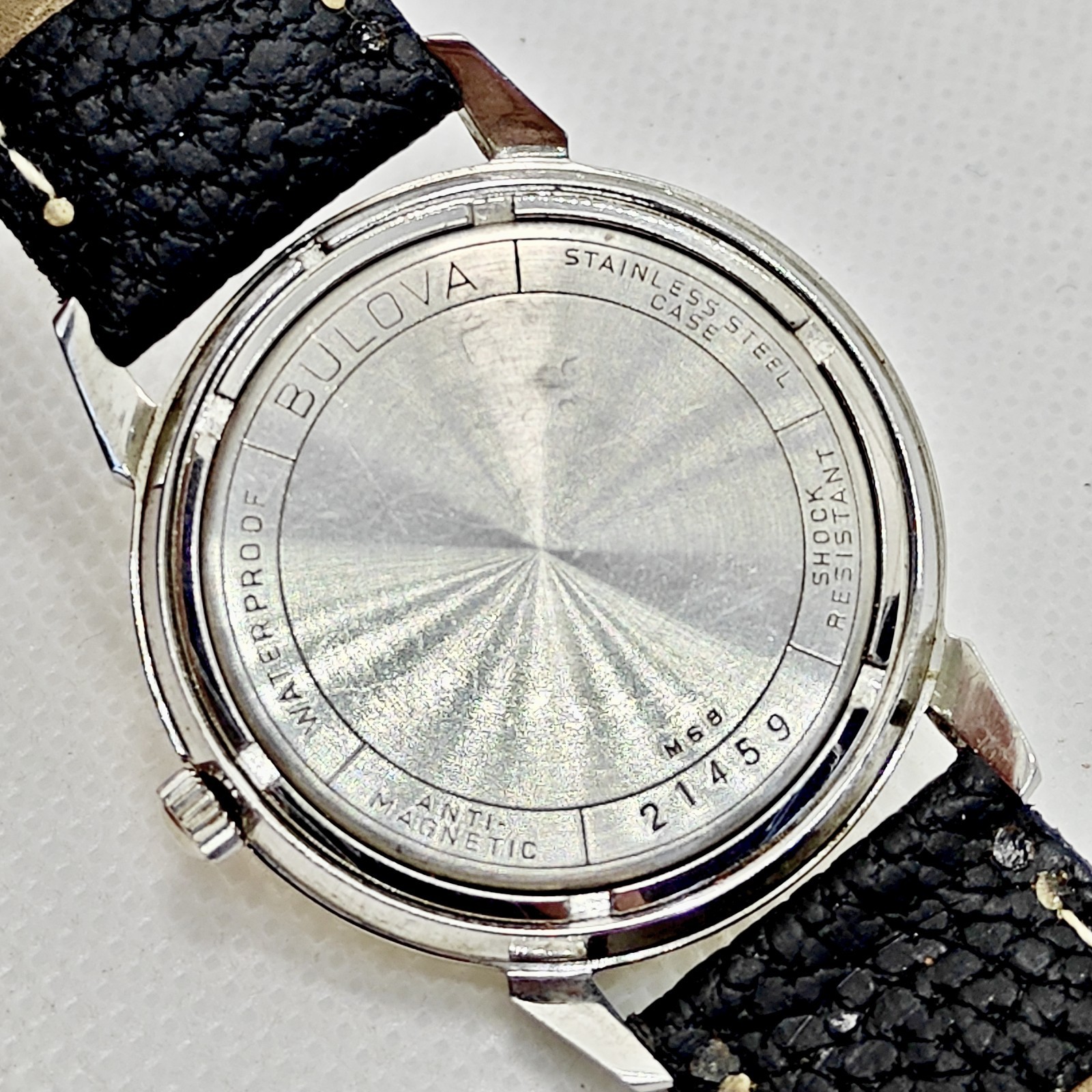 Mens Stainless Bulova 17j 1968 Date King Vintage M6 Antique Runs Deco Mechanical