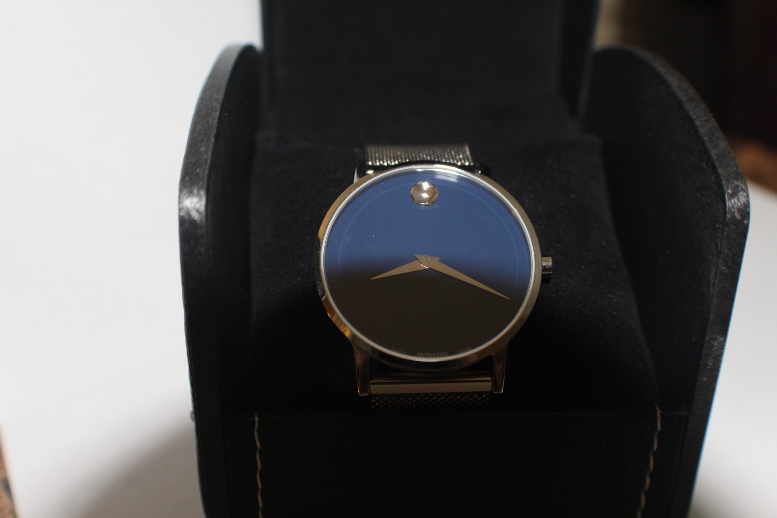Movado Bold Quartz Dark Blue Dial Stainless Steel Mesh Band Men s Watch 3600589