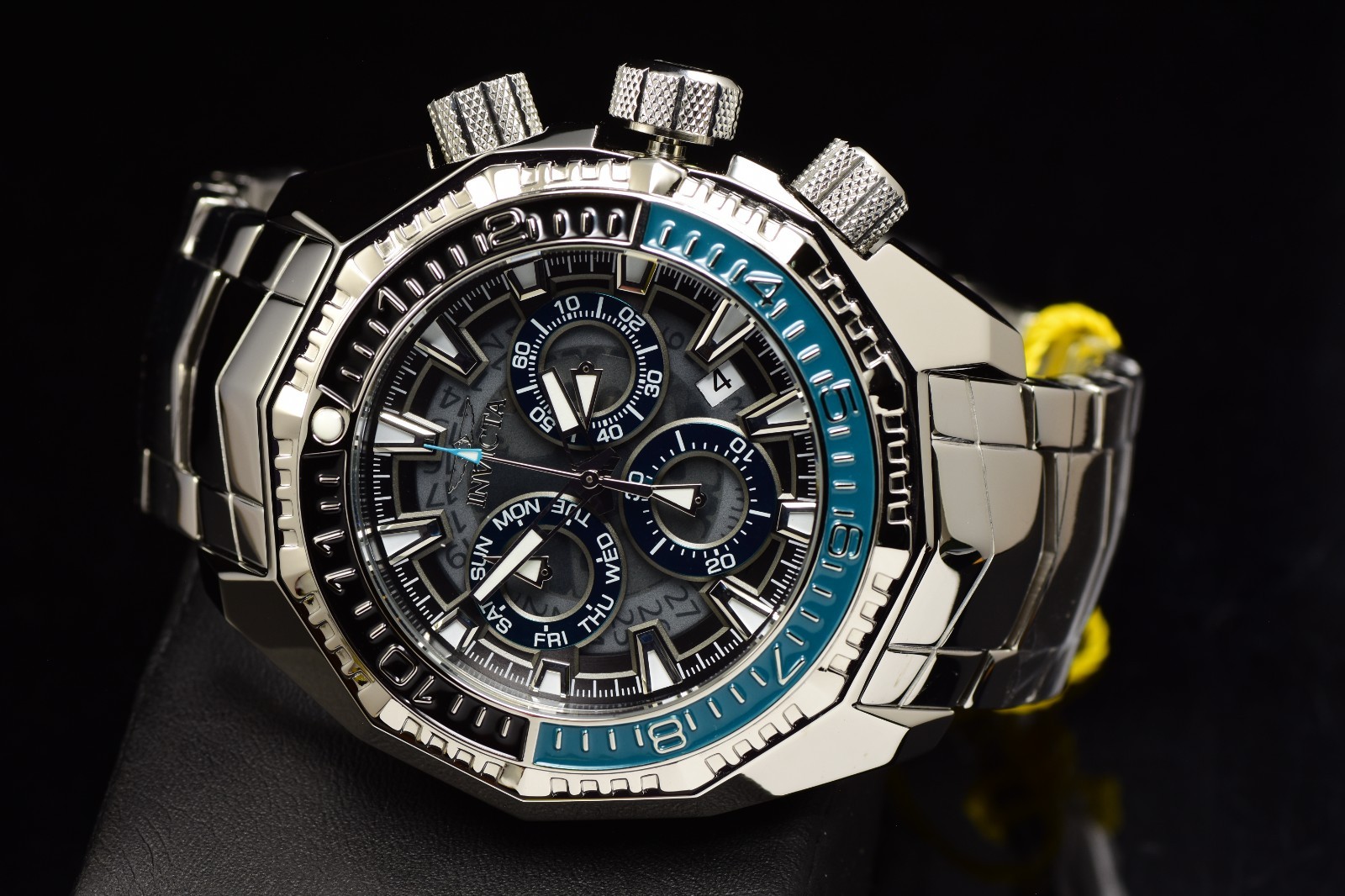 Invicta Akula Tellurion Swiss Ronda High Polish Men’s Turquoise Steel Watch 55mm