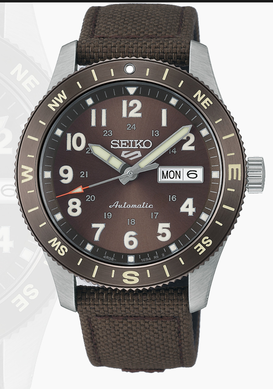 NEW Seiko 5 Sports Field 41mm Brown Dial Nylon Band Watch HDB009 Japan