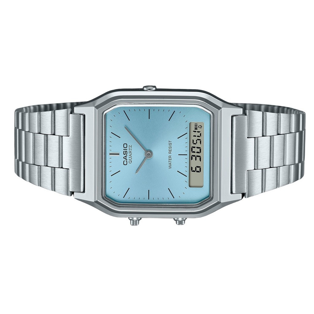 Casio Quartz Dual Time Analog-Digital Alarm Stopwatch AQ-230GG-2A Unisex Watch
