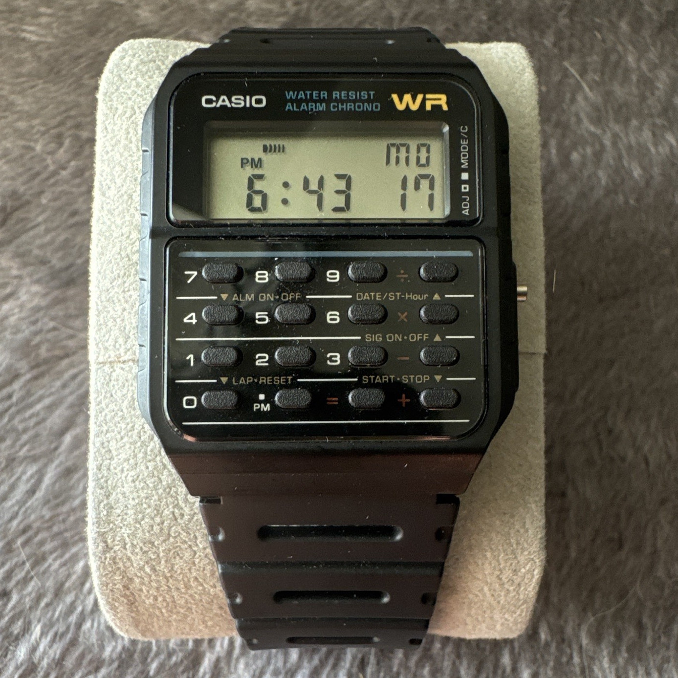 Casio Databank Digital Quartz Water-Resistant Black Resin Strap Wristwatch