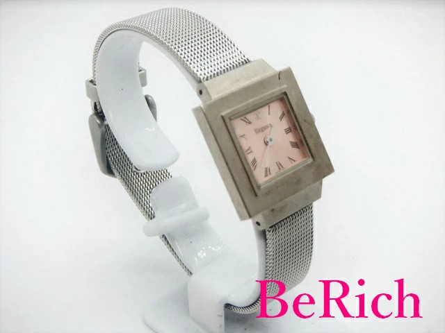 [A1R] Elegance Pink Dial SS Silver Square Analog Quartz Watch [n5x]