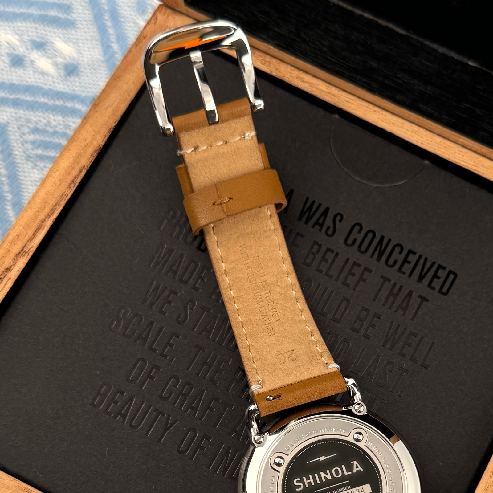 New Shinola The Runwell Green Dial Tan Leather Strap Quartz Men’s Watch 41mm