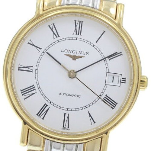 Longines Presence Date Automatic Men’s Watch SS/GP White Dial From Japan