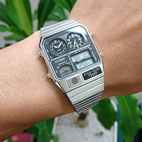 CITIZEN ANA-DIGI TEMP JG2101-78E Silver Analog Digital Men Watch Japan New