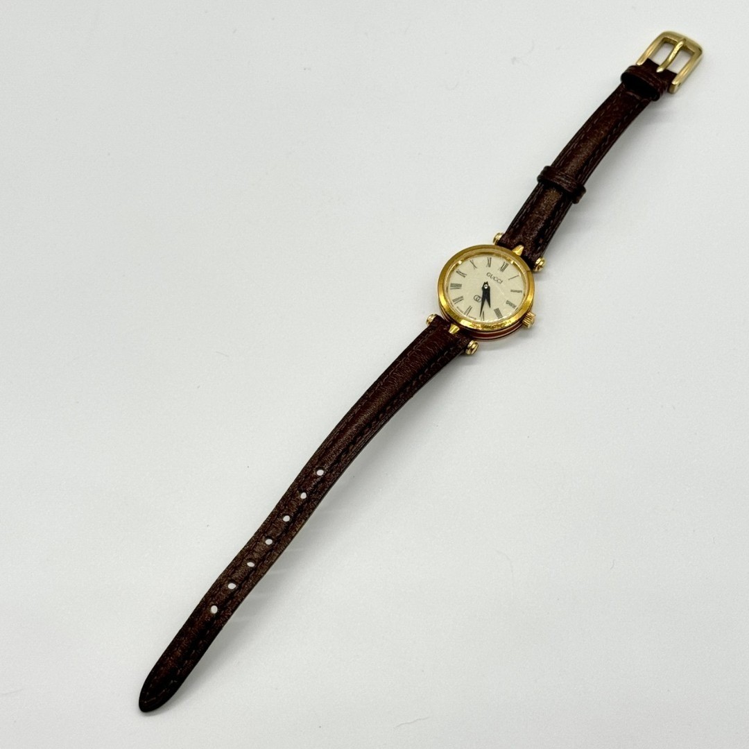 GUCCI Watch Sherry Line Ivory Dial Quartz 2 Hands with Box Working
