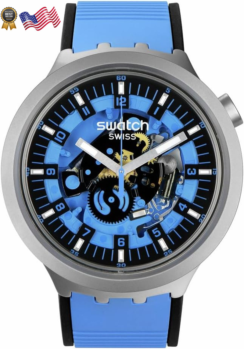 Big Bold Irony Lacquered Unisex Watch Casual Polymer Blue Automatic Waterproof