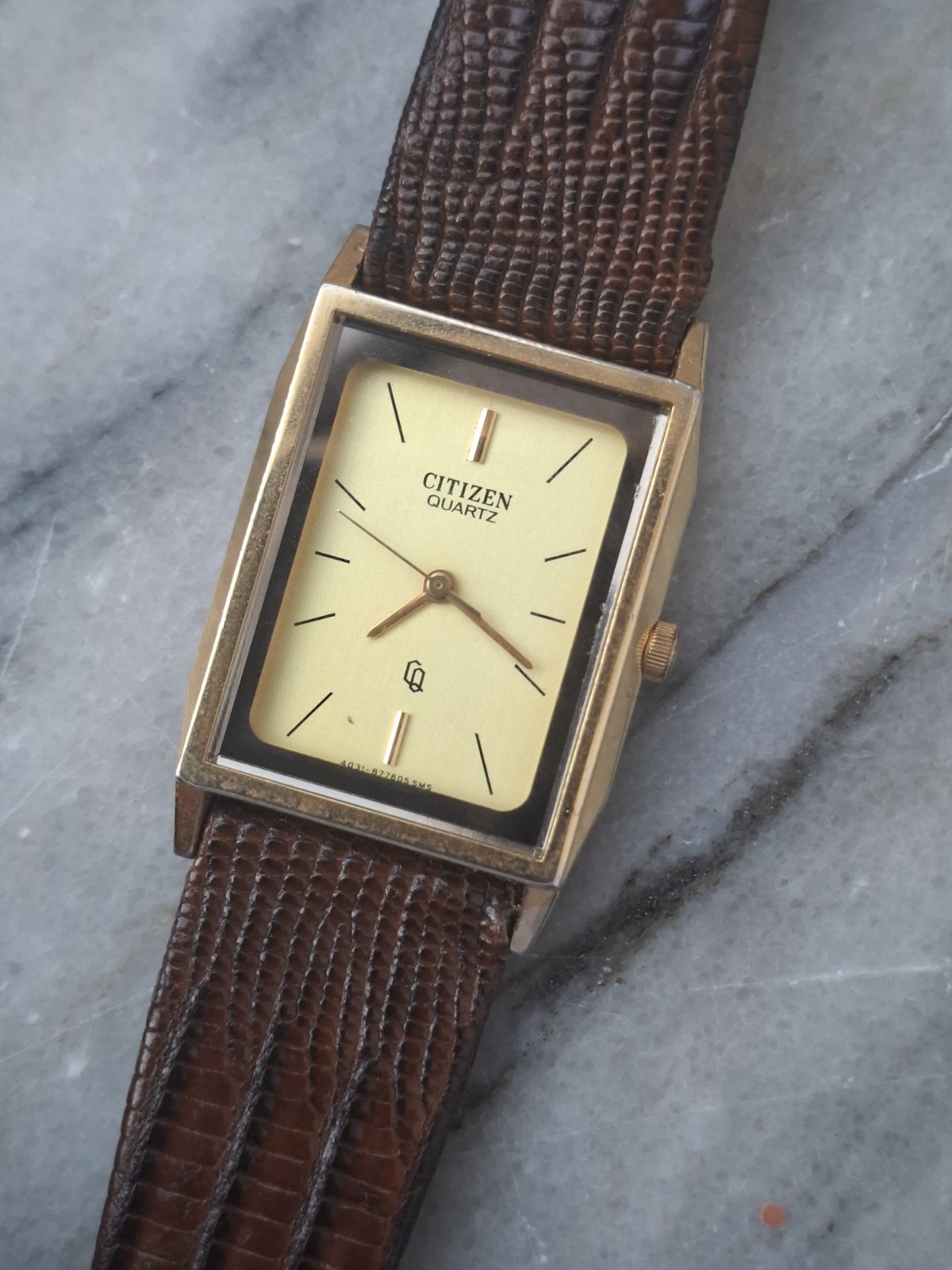 Citizen 4031-893468 SMW dress design gold tone quartz ladies lizard band watch