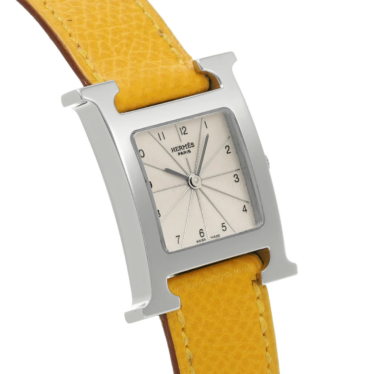 HERMES H-Watch HH1.210 Silver Case Size 21 x 21 mm Ladies Used Watch #611516