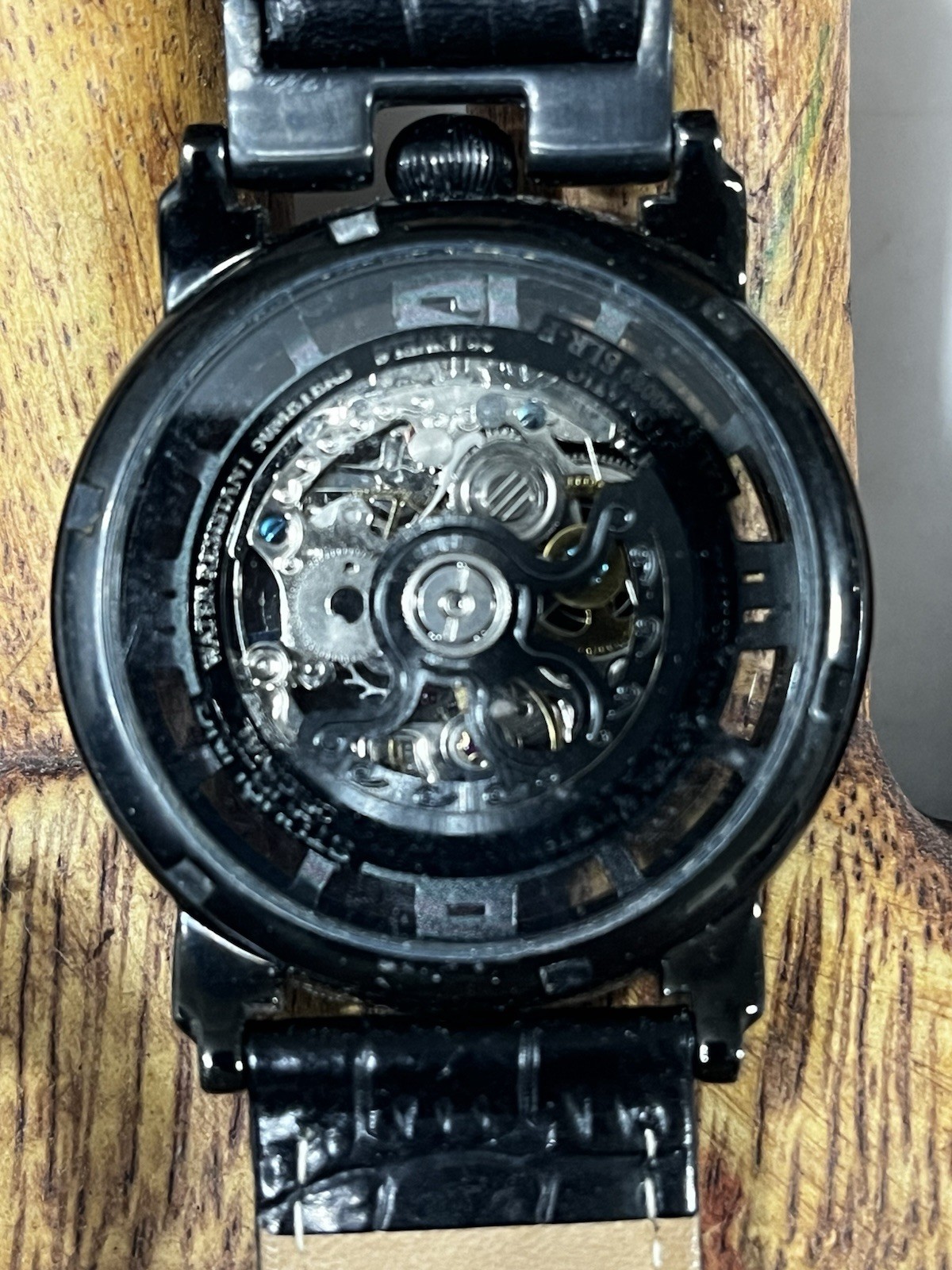 STUHRLING Original Automatic ST-90089 Skeleton Watch, Leather Band