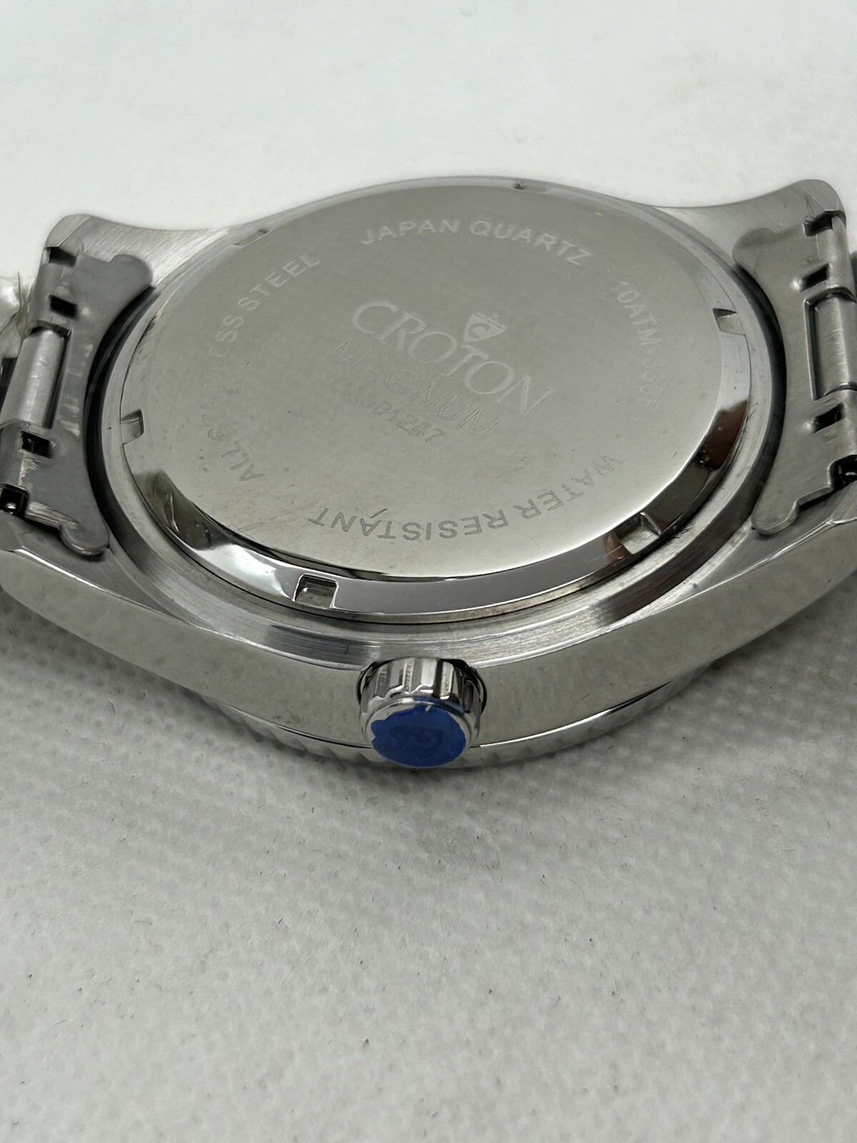 Croton Magnum CA301247 Men’s Silver-Tone Black Dial Watch WR 100M, 43mm