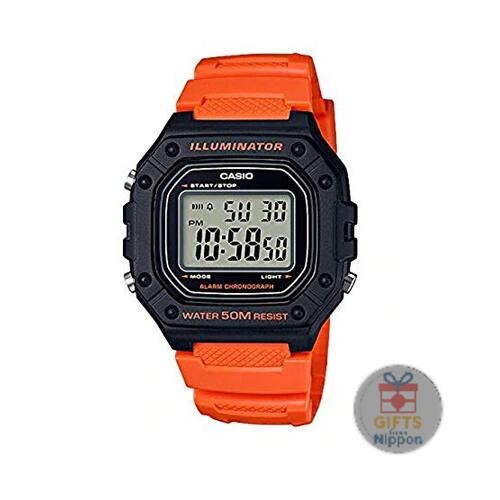 Casio W-218H-4B2 Digital Watch Resin Case PU Band 44mm 5ATM Quartz New