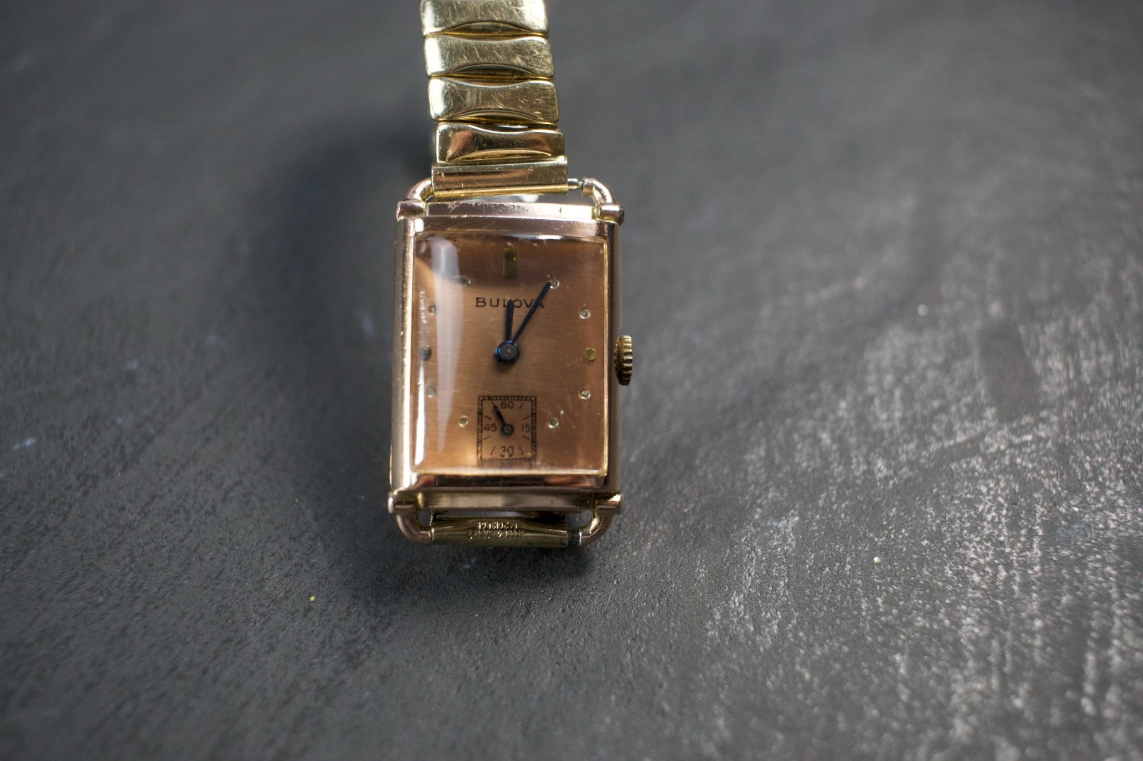 Vintage Bulova Ladies Watch 14k Rose Gold Filled Art Deco Cocktail Watch (Runs)