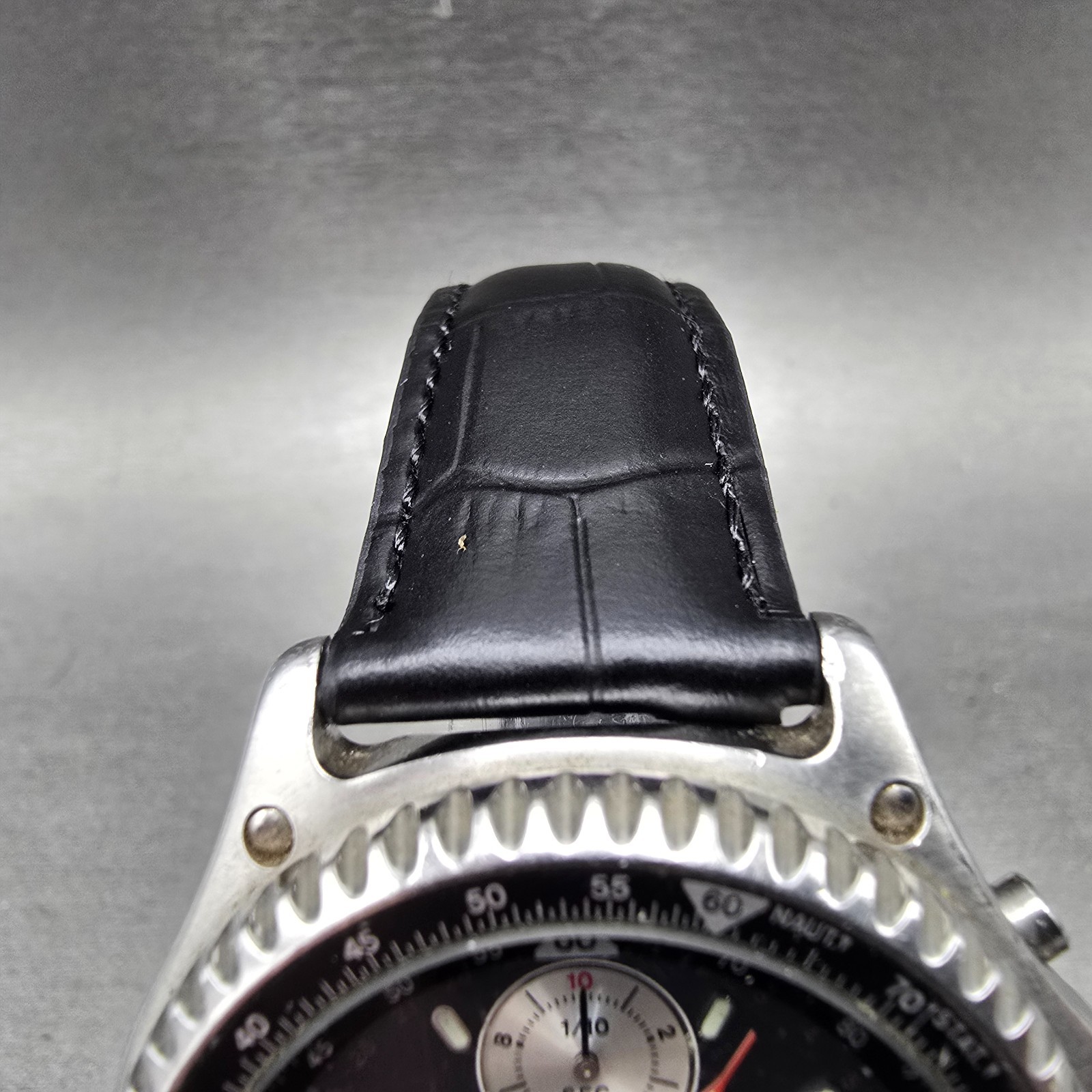 Seiko Pulsar Chronograph Watch Men 41mm Black Dial Silver Alarm Date N945 NewBat