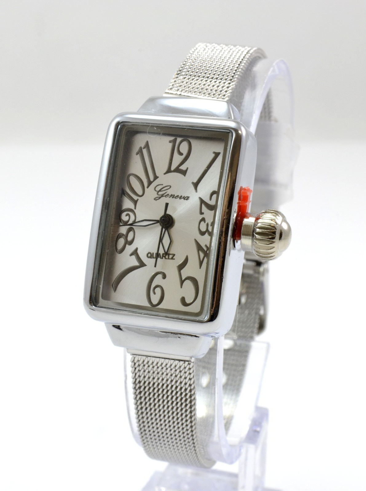 Sliver Tone ANTIQUE STYLE Spuare Geneva Fashion Wrist Watch# 9