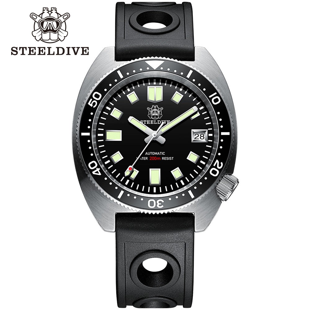 STEELDIVE SD1977 Mens 42mm 200M Automatic Dive Watch NH35 Sapphire Steel