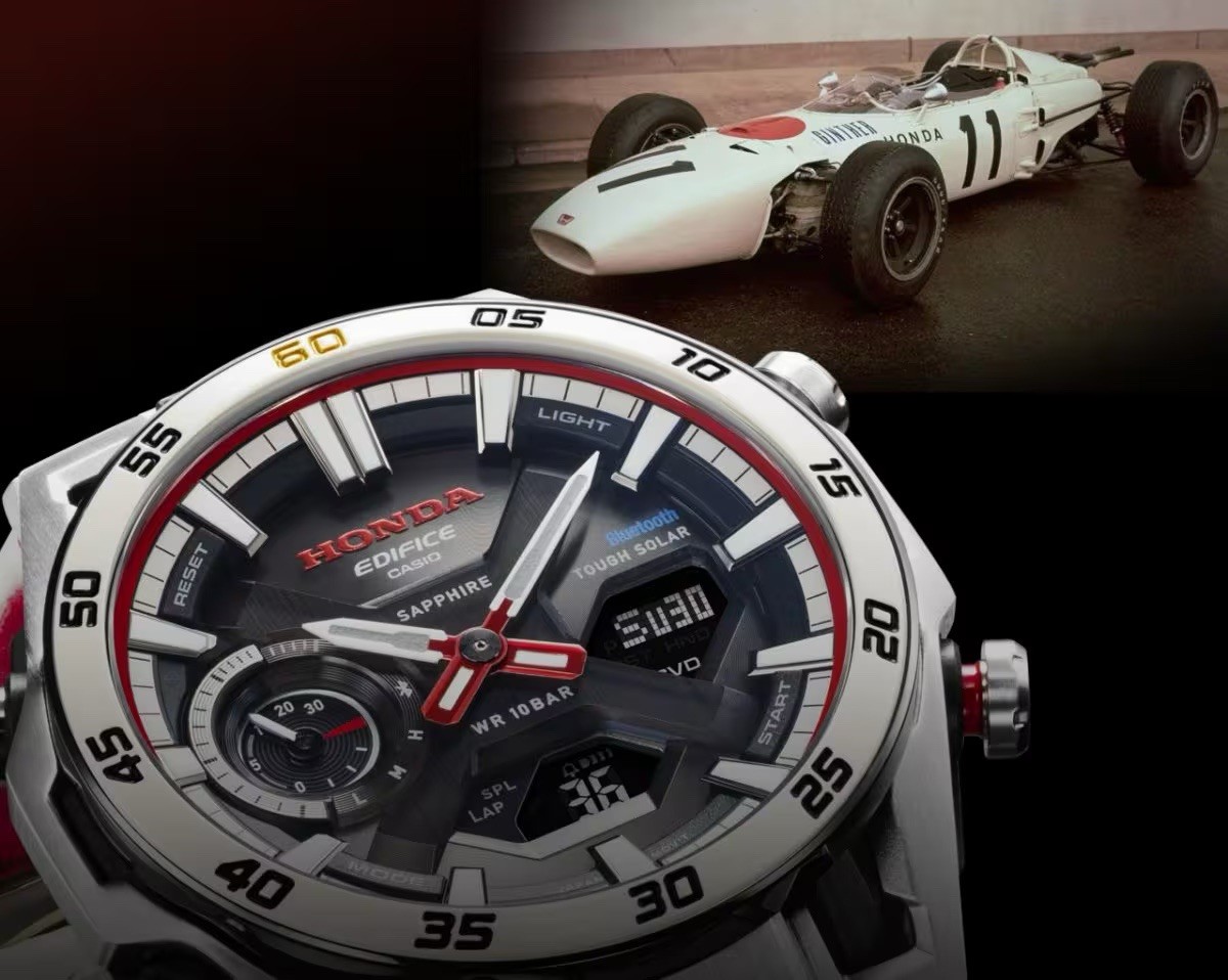 Combo Casio Edifice Honda ECB-2300HR-1AJR F1 60th With RA272 Tamiya Mdlcar1:20