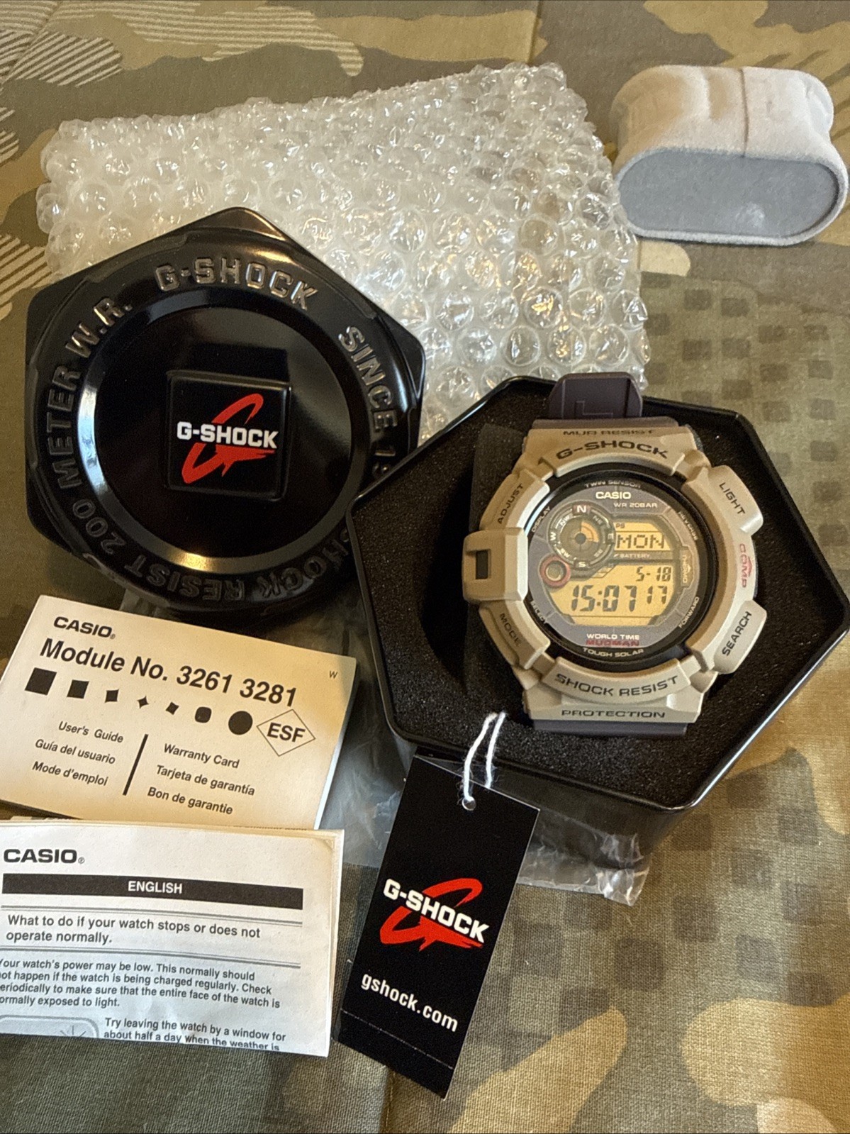 Rare 2012 Limited Casio G-SHOCK MUDMAN G-9300ER-5 Men In Military Earth Tone