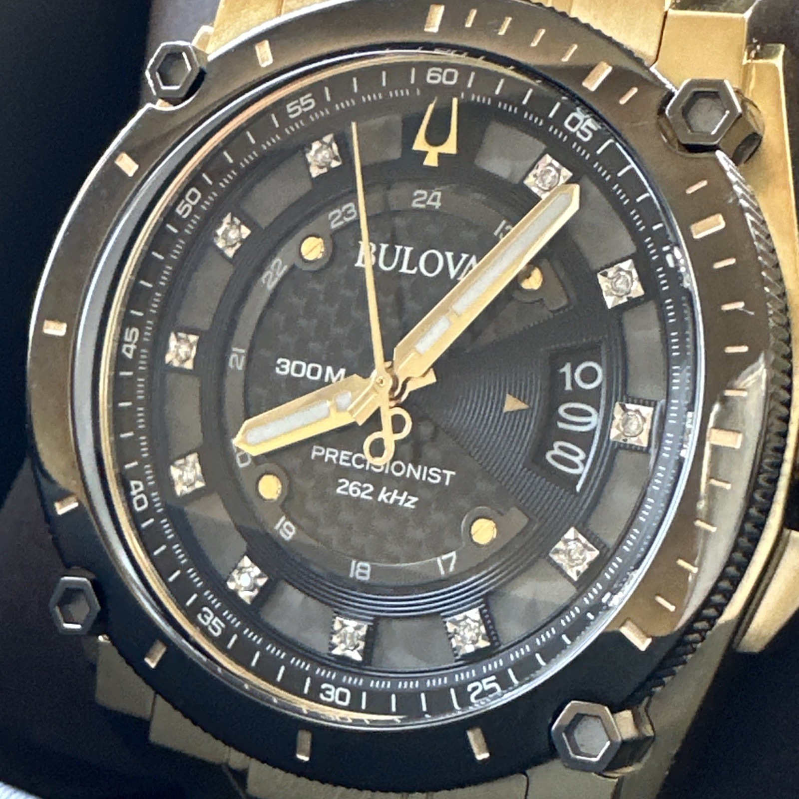 Bulova Men’s Precisionist Diamond Accents 46MM Watch 98D156 *DOES NOT WORK*