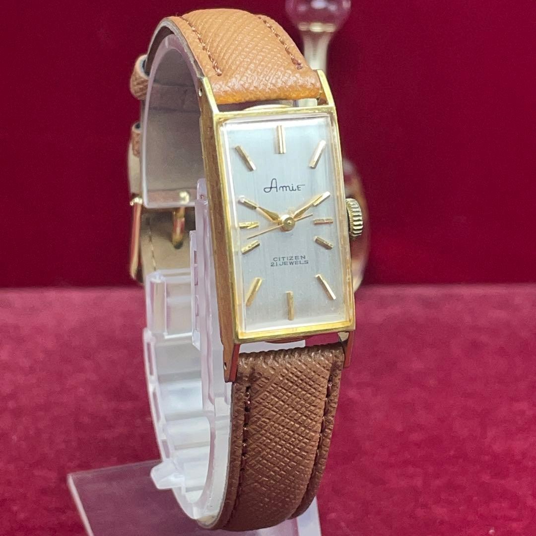 Citizen Amie 21 Jewels Hand-Wind Gold Vintage Watch Japan 073006
