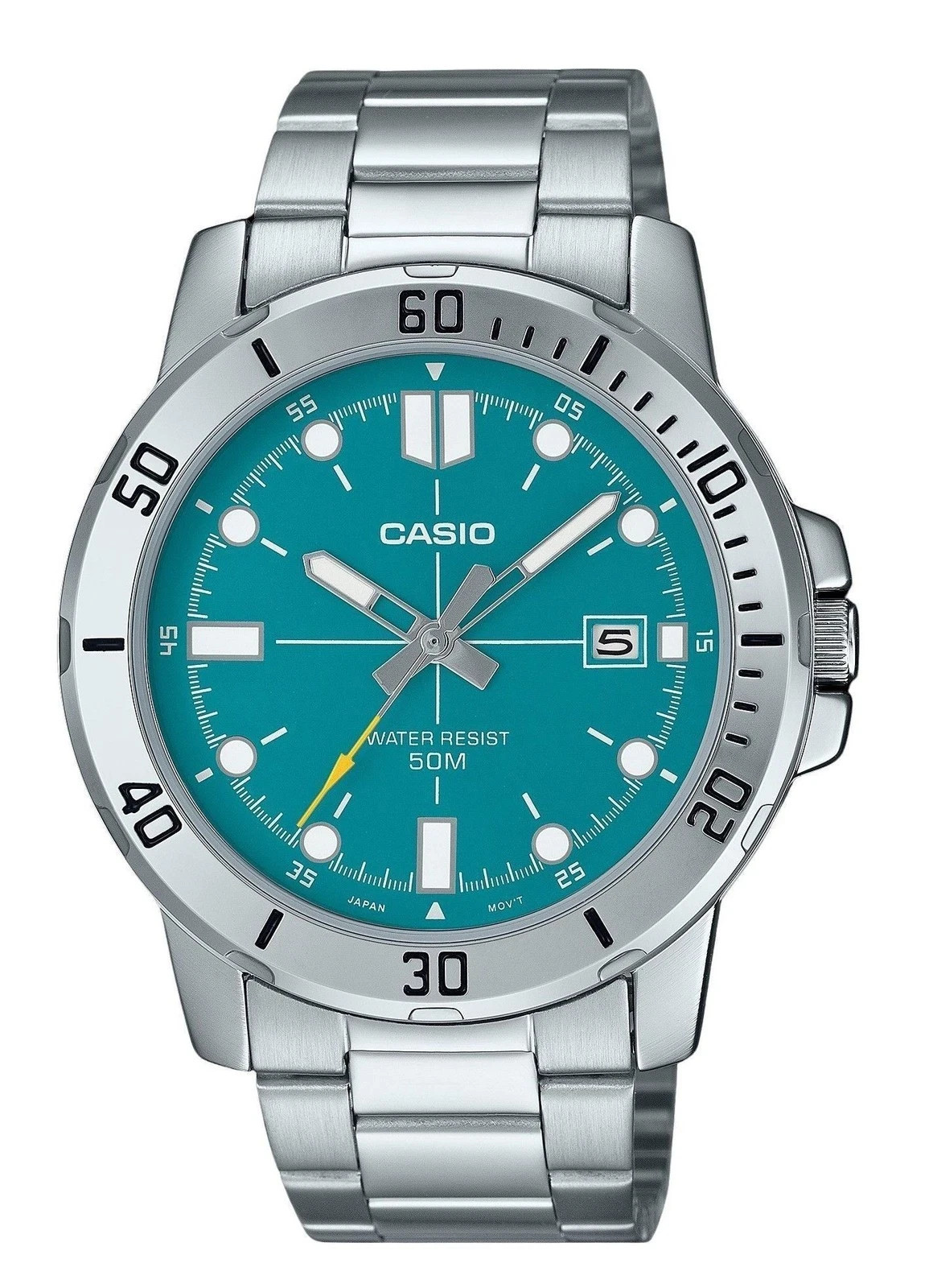 Casio Stainless Steel Turquoise Blue Dial Quartz MTP-VD01D-3E2V 50M Mens Watch
