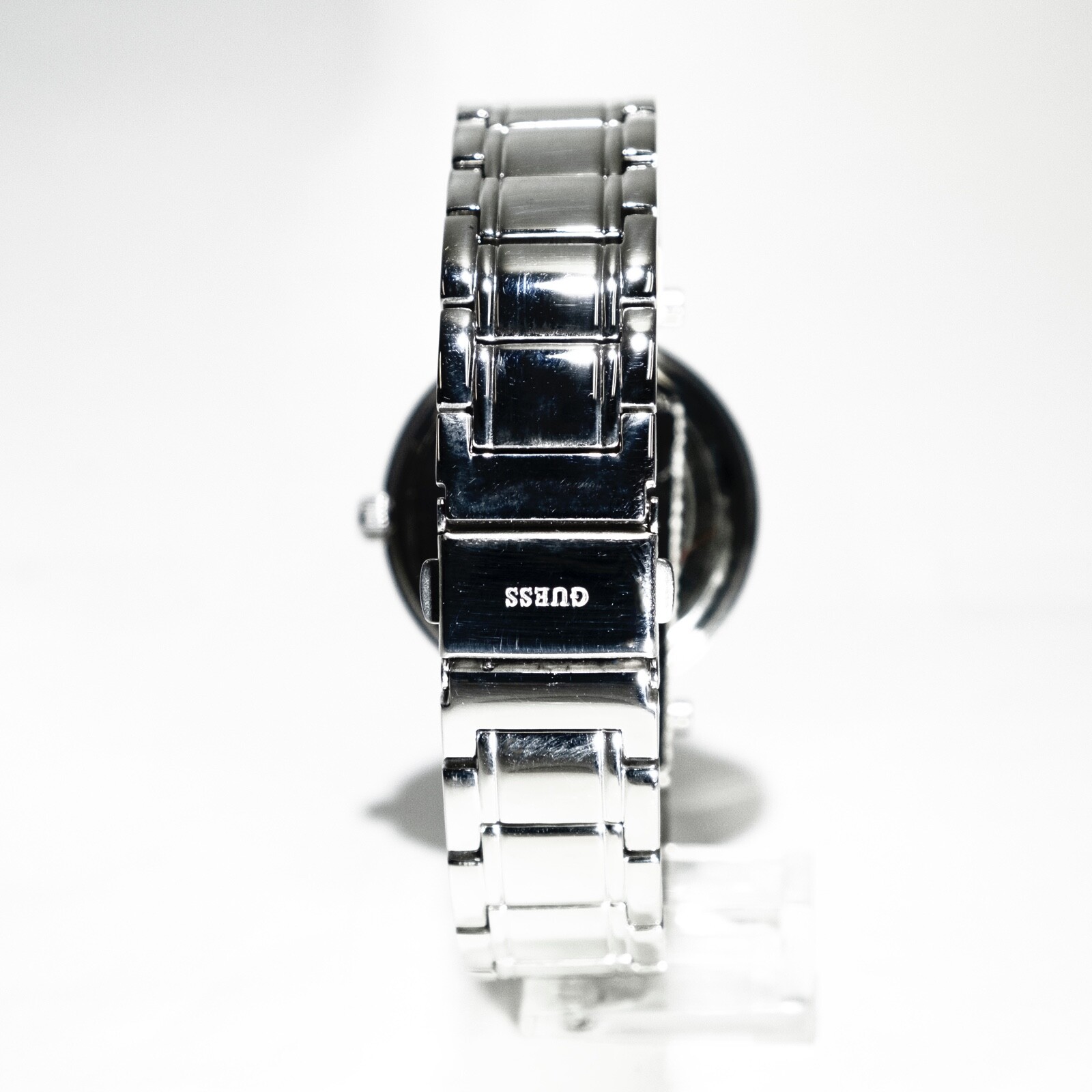 Ladies U0695L1 Stainless Black-Dial Diamonds Guess Watch
