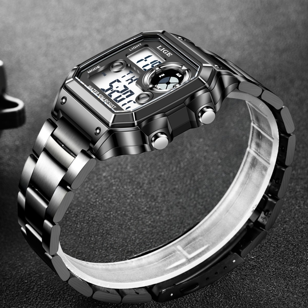 Luxury Men Watch Quartz LED Digital Luminous Date Waterproof Man Wristwatch Gift