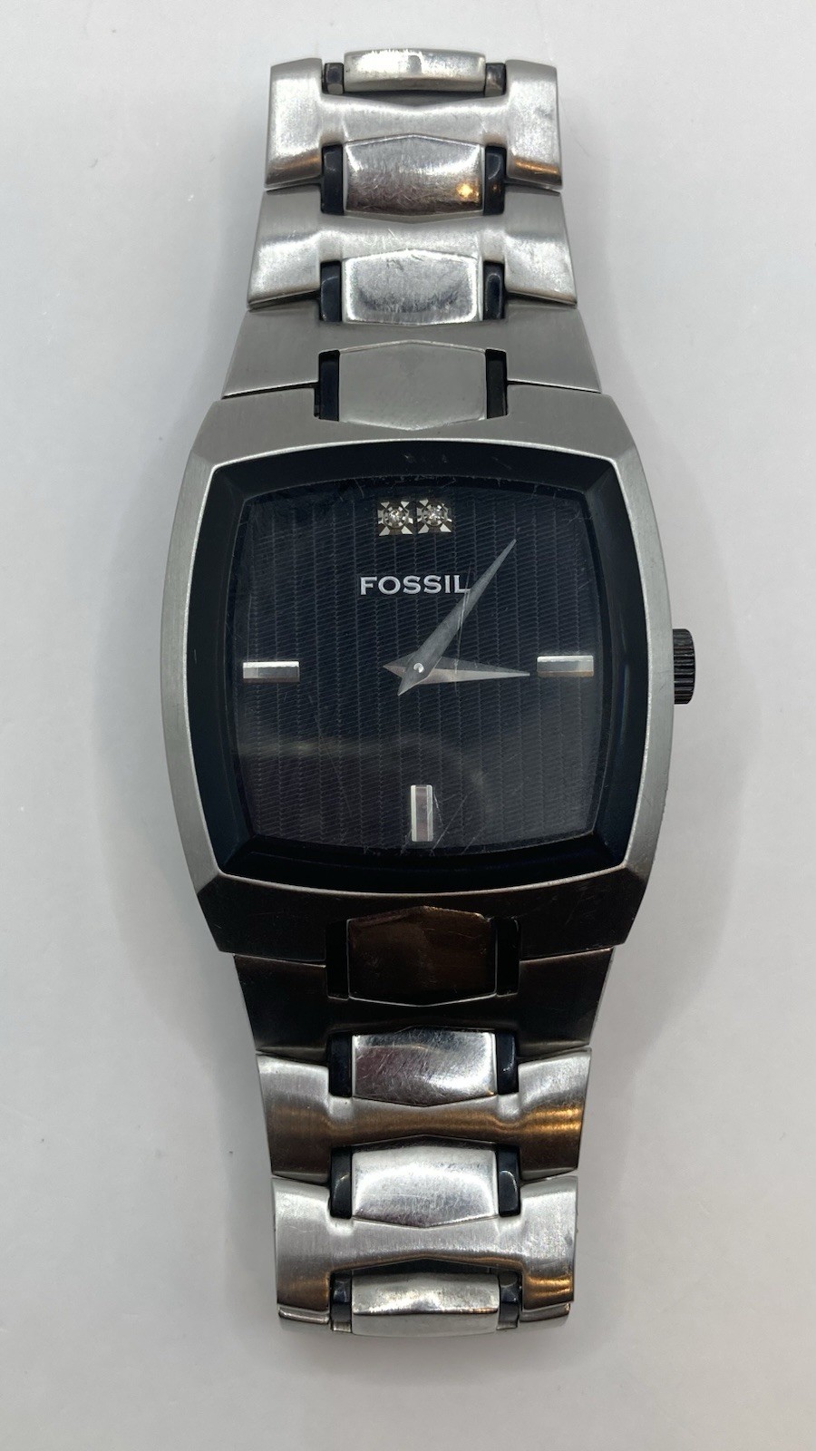 Fossil Arkitekt FS-4156 Men’s Watch Black Diamond Dial Stainless Steel Bracelet