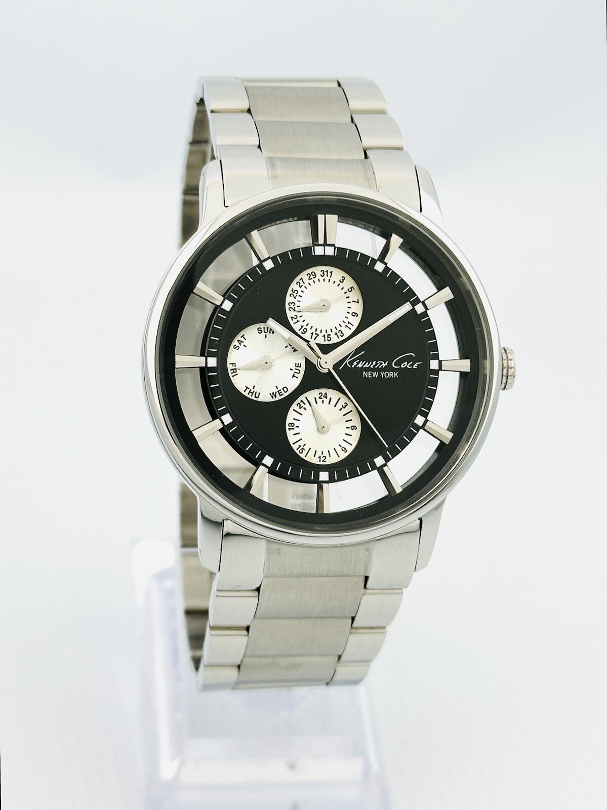 Kenneth Cole KC9115 Men’s See-through transparent Black Dial Bracelet Watch