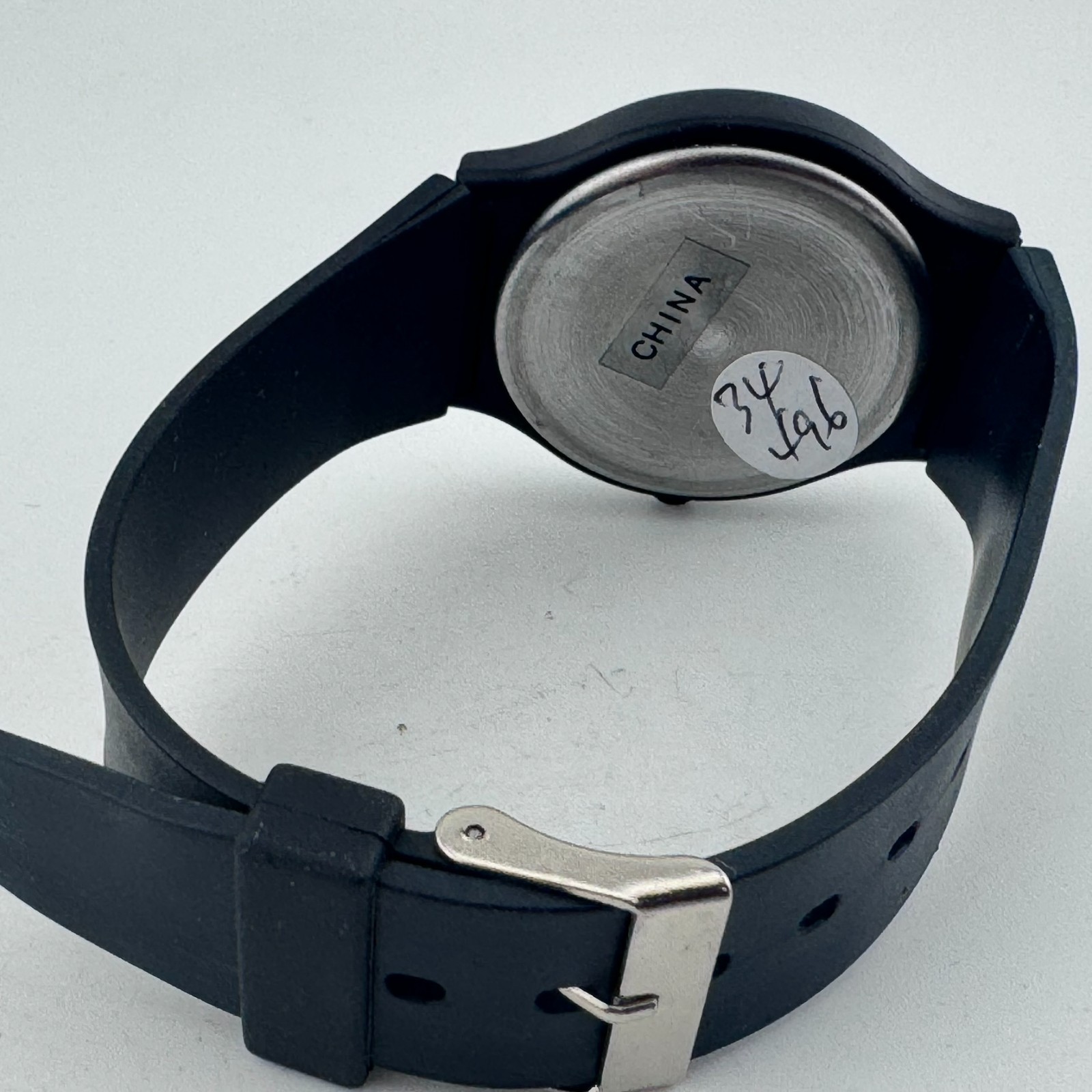 Unbranded LCD Hands Analog Watch Unisex Black Plastic Coin Dial New Battery