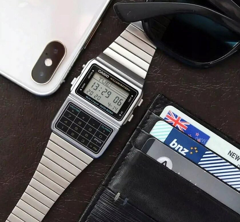 CASIO DBC-611-1DF Data Bank Calculator Digital Watch Silver Telememo Alarm JP