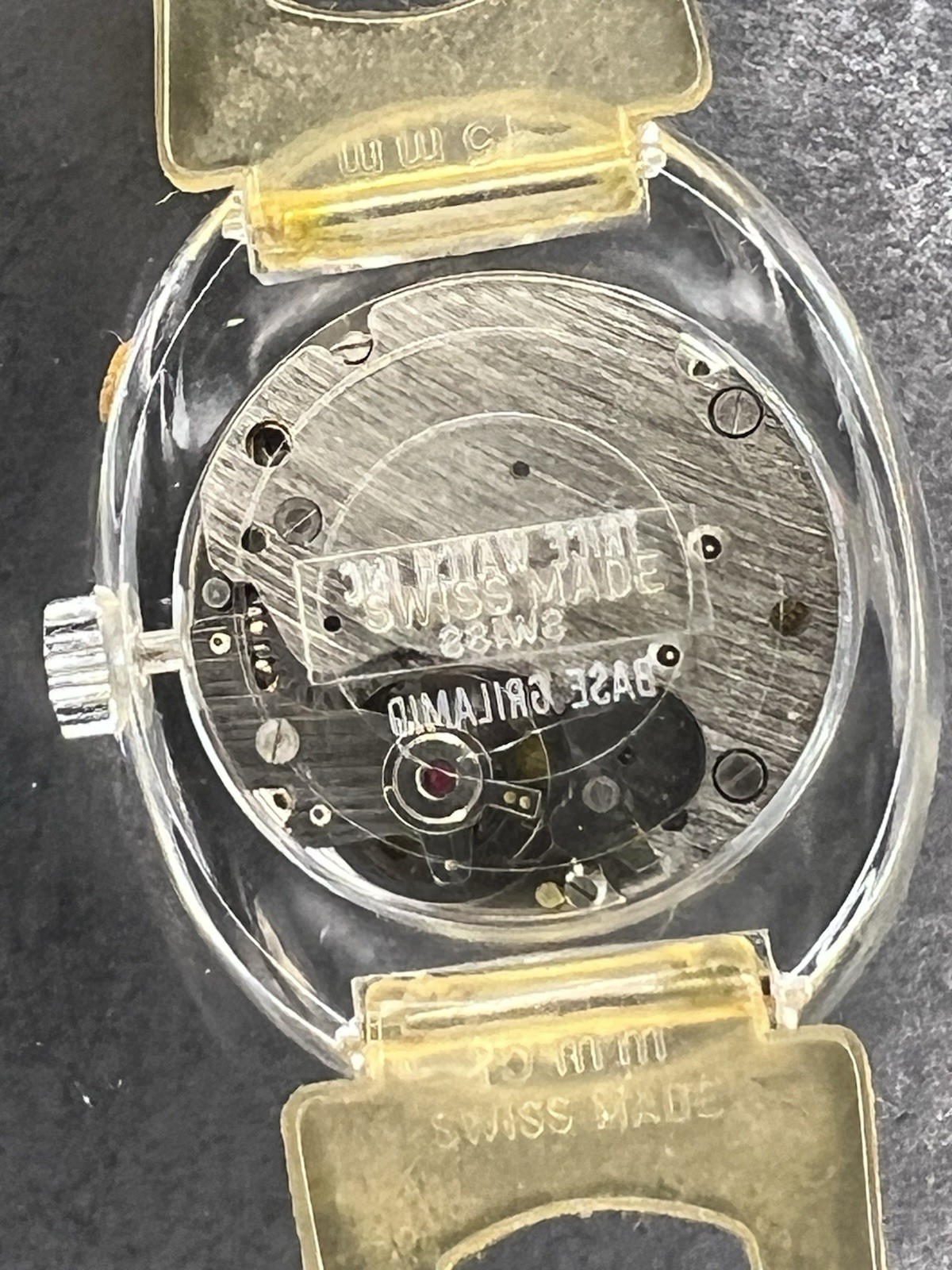 Marcel Mechanical Watch Swiss Mvmt Resin Case Domed Crystal Plastic Strap (597)