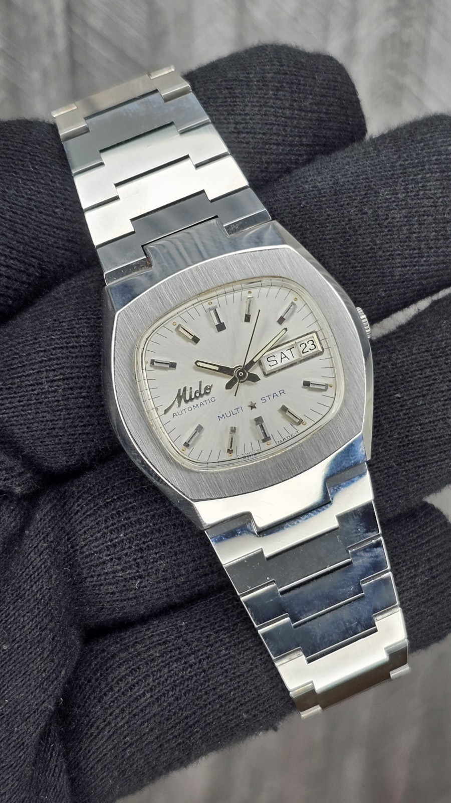 Mido Multistar NOS Automatic 25 Jewels Beauty White Dial Men’s Wristwatch Swiss.
