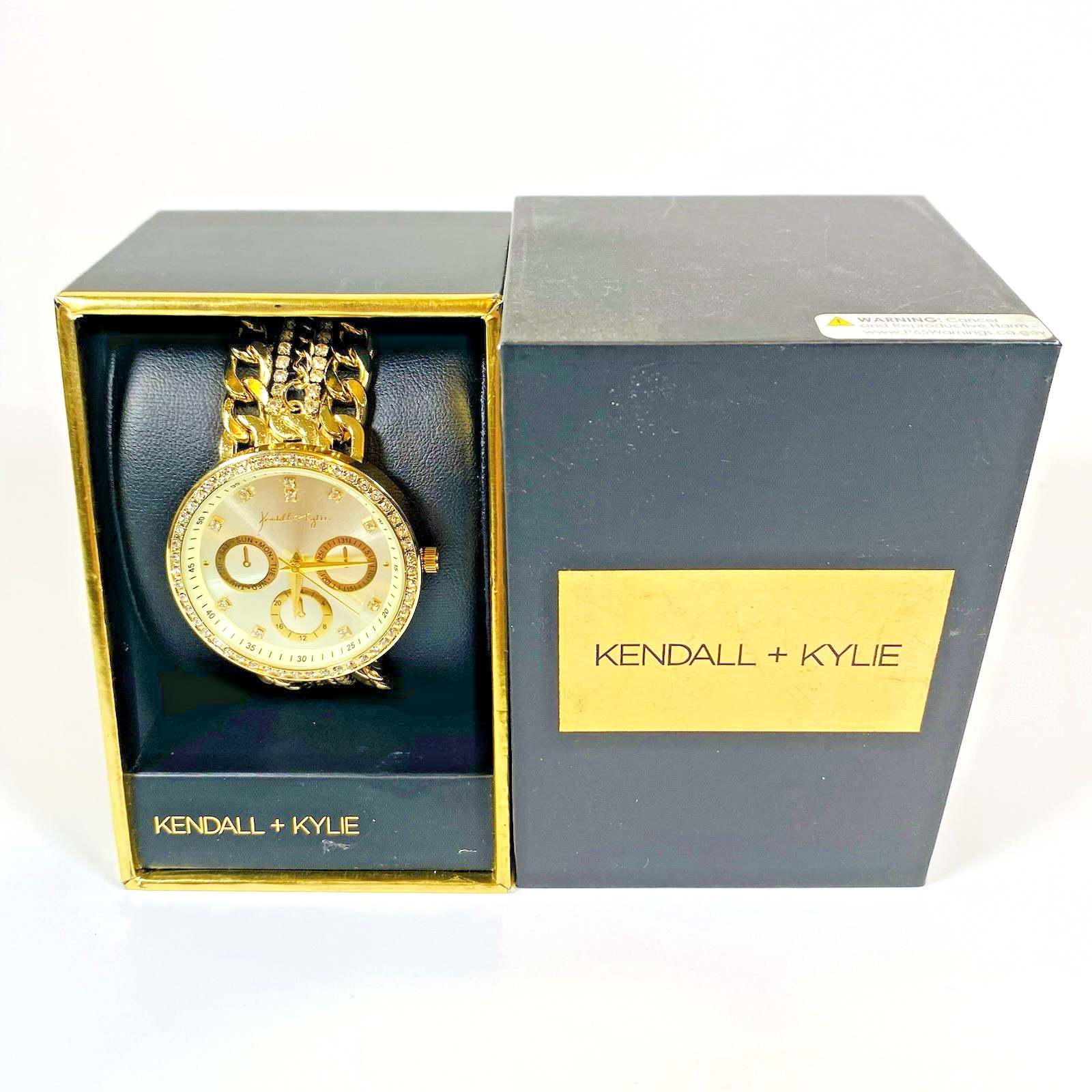Kendall + Kylie Quartz Movement Gold Watch Chunky Chain w/ Clasp Closure Jewelry