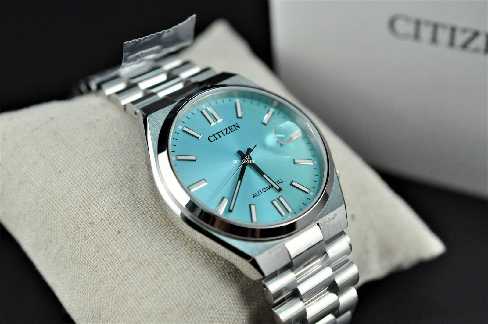 Citizen Automatic ice Blue Sapphire Glass Mens Watch NJ0151-88M