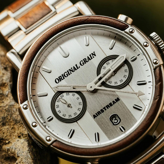 Original Grain Airstream Silver Chrono 44mm MSRP $299 ?New?