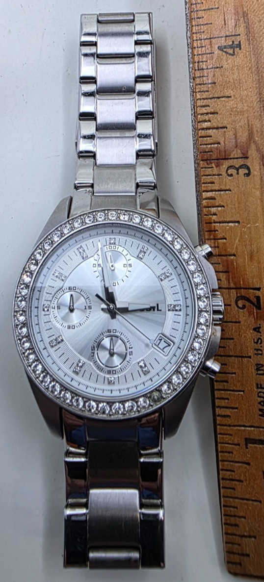 Fossil Decker Date Chronograph (ES2681) Stainless Steel W/Crystal Bezel