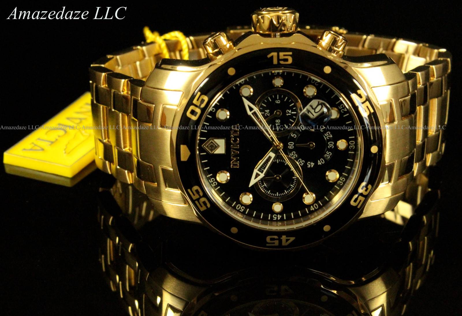 NEW Invicta Men’s Pro Diver Scuba Chronograph Stainless Steel Black Dial Watch!!