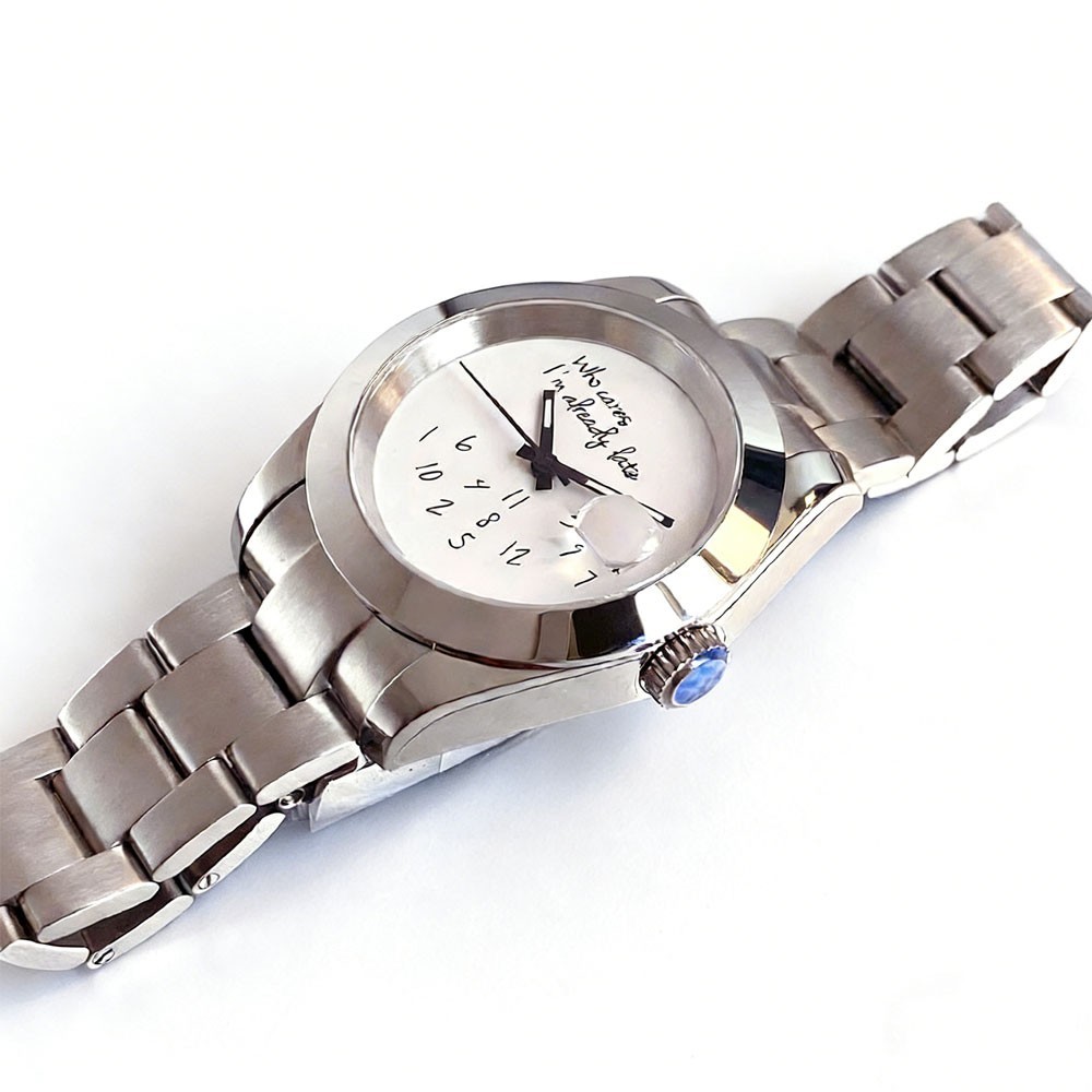 Black 20ATM Diver 36mm 39mm Japan NH35 Automatic Men Watch Blue White Text Dial