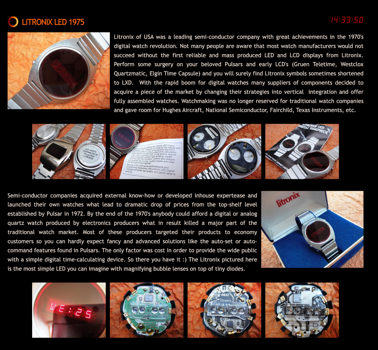 LITRONIX LED 1975 watch only, Parts, Refurb