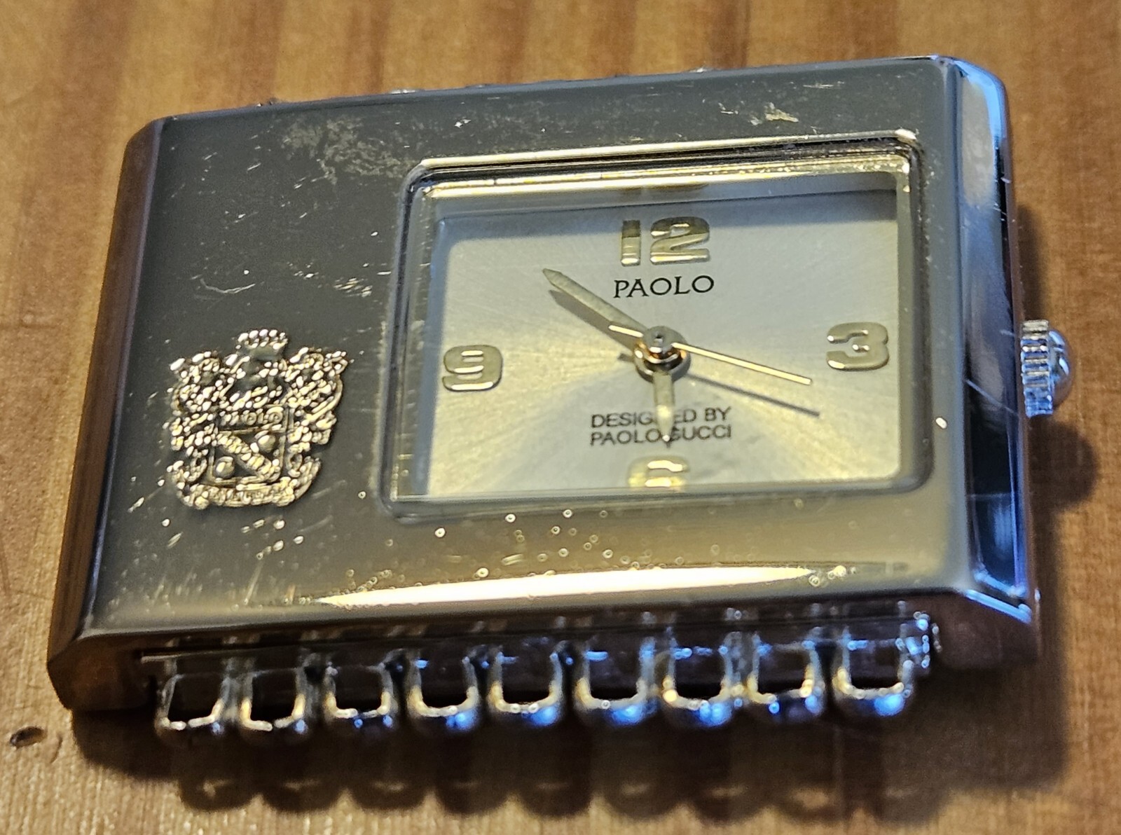 Paolo Gucci Rectangular Rare Vtg Ladies Watch Works But Needs Battery JE1