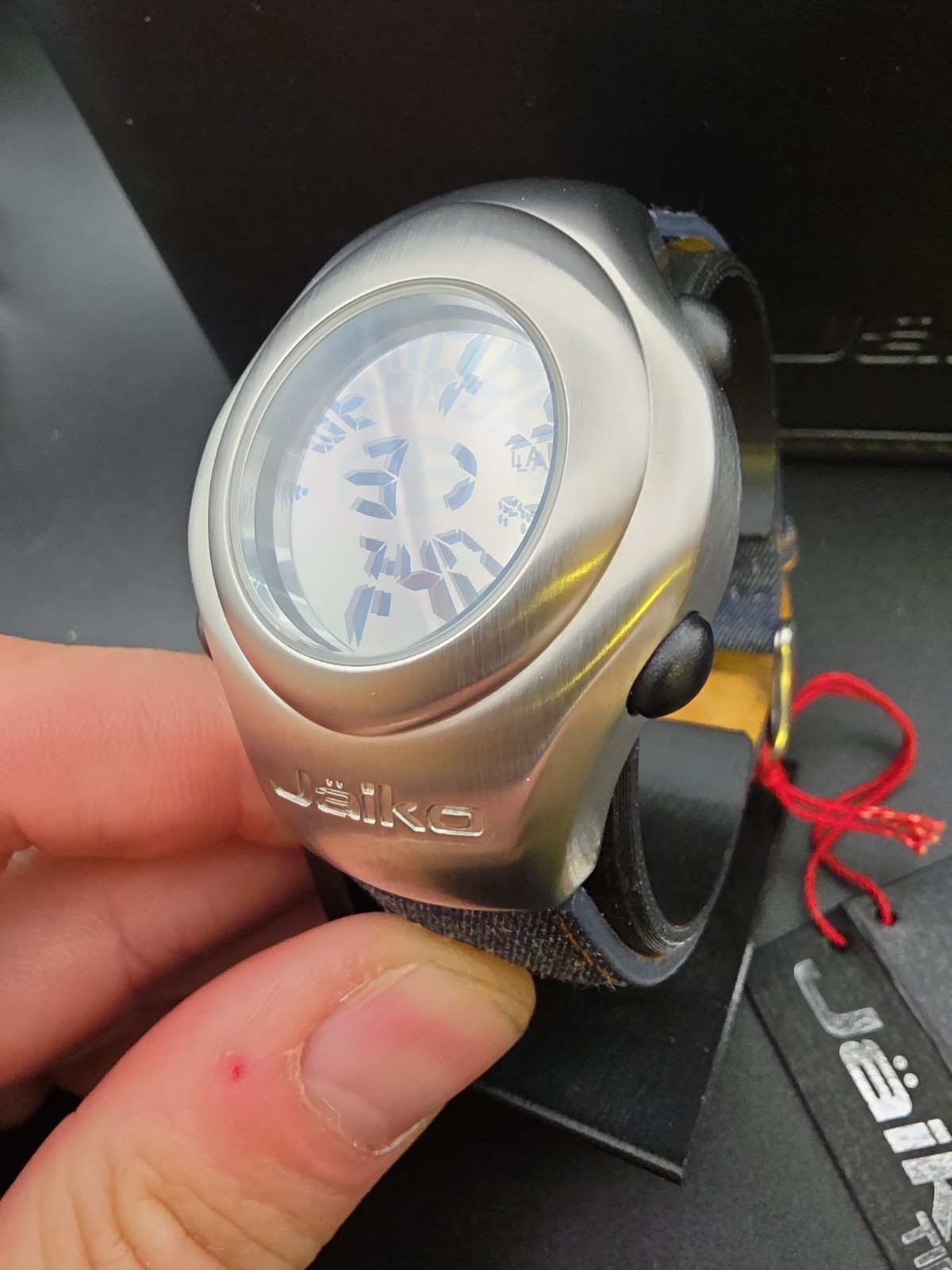 Jaiko Retro Digital LCD Watch BNWT Futuristic UFO Design Denim Strap Unisex