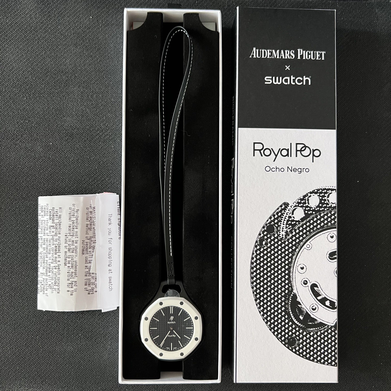 Brand New Swatch x Audemars Piguet AP Royal Pop Watch Ocho Negro [SSX03W101N]