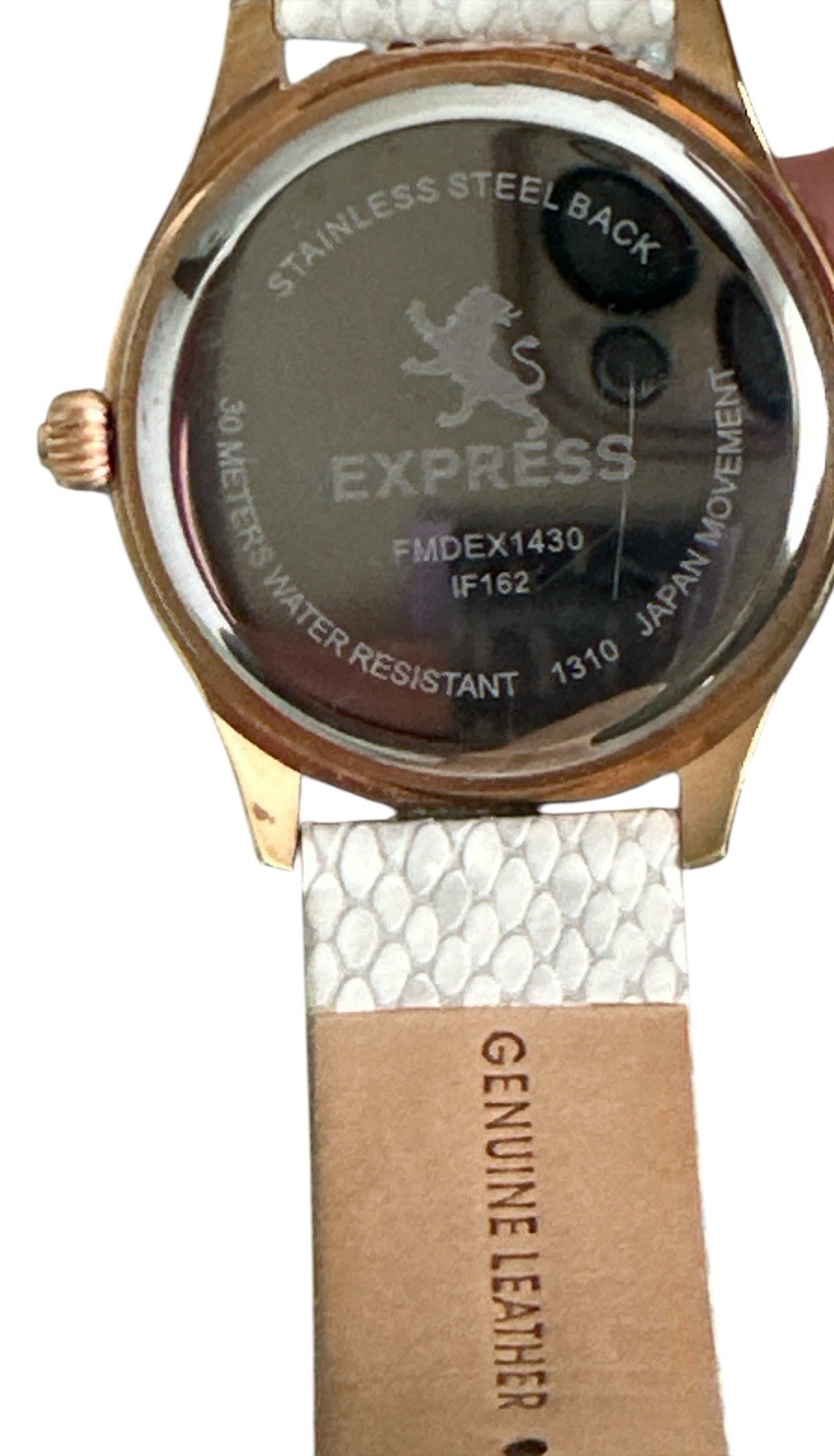 Express FMDEX1430 Crystal Bezel Snakeskin Pattern Rose Gold Women’s Chronograph